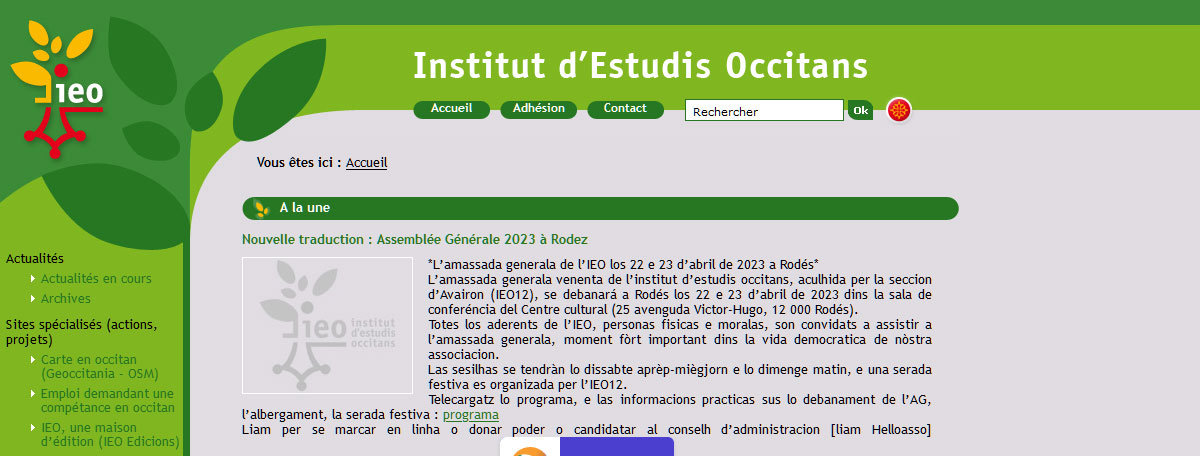 L'Institut d'Etudes Occitanes (IEO)