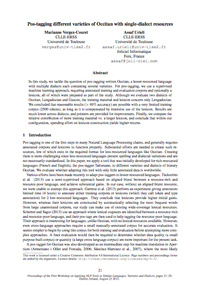 Pos-tagging different varieties of Occitan with single-dialect resources