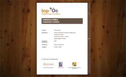 Diccionari toponimic occitan d'AriÃ¨ja