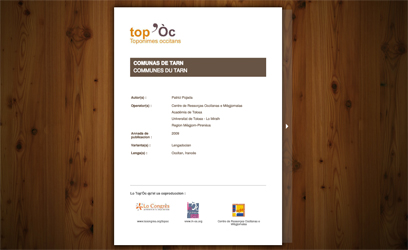 Diccionari toponimic occitan de Tarn