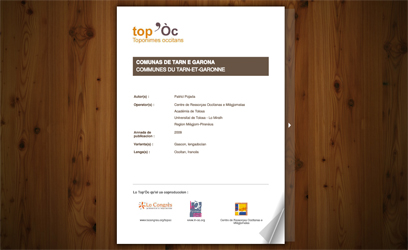 Diccionari toponimic occitan de Tarn e Garona