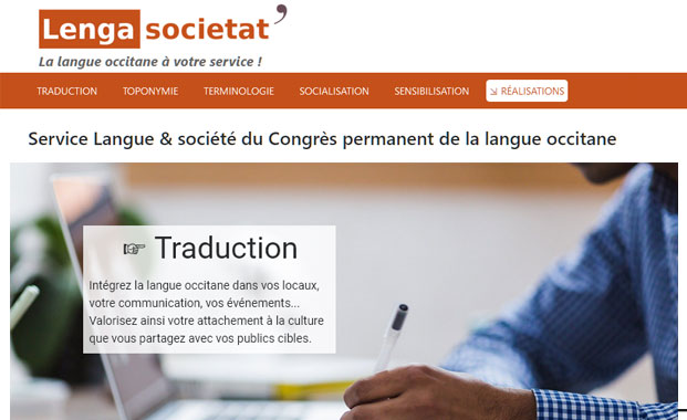 Interface du site langue et société