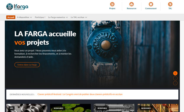 Interface du site langue et société