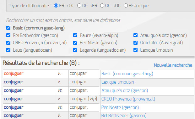 Interface du dicodoc